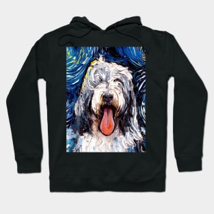 Bearded Collie Night (Portrait) Hoodie